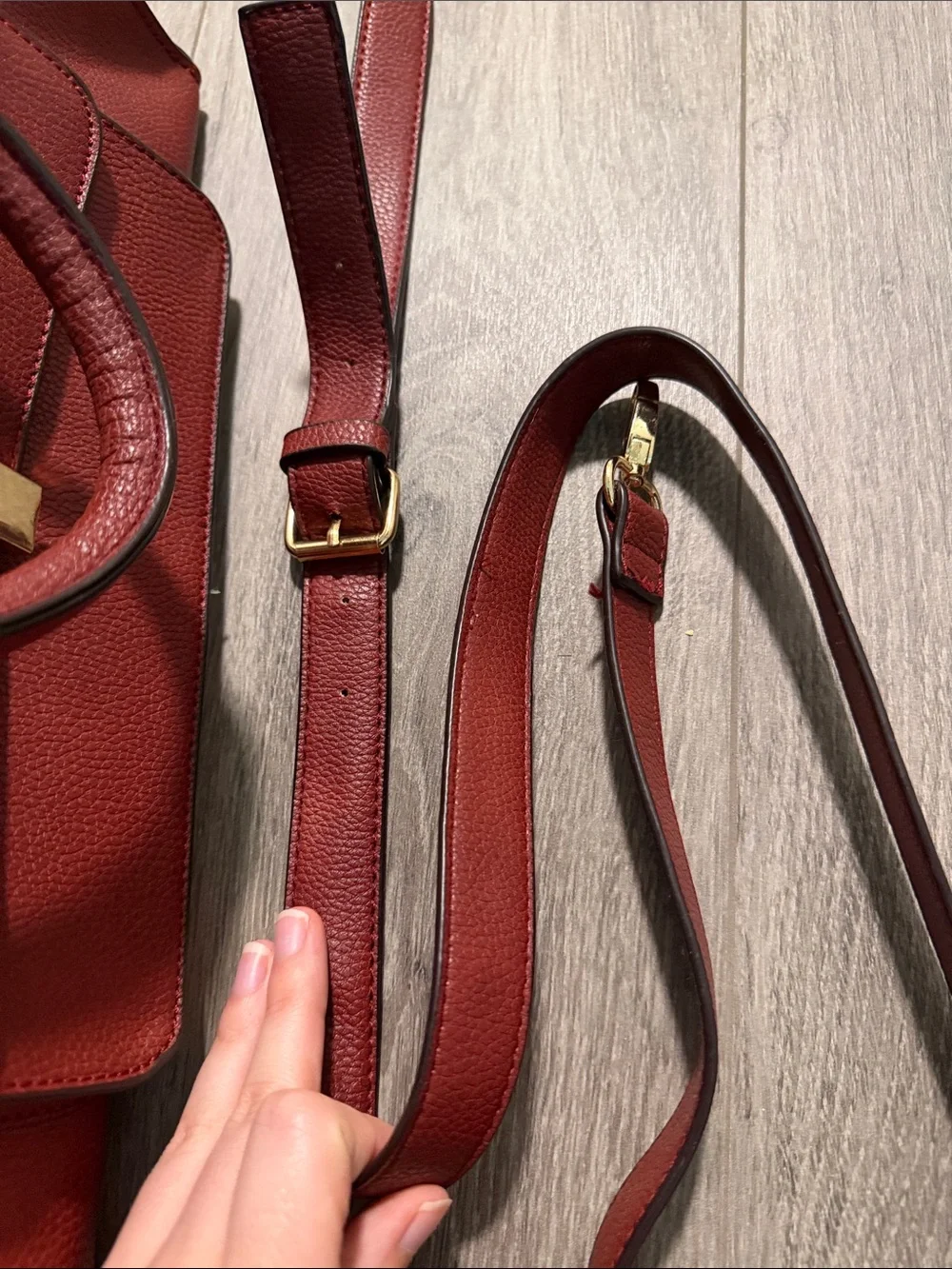 Structured Red Women’s Tote Bag with Front Pocket